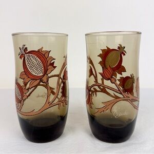 Triguba Anchor Hocking Vintage Smoke Brown Glasses (set of 2)